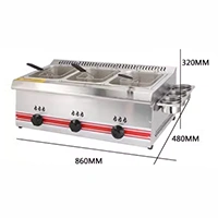 Gas Deep fryer (3 baskets) 6L+6L+6L 860mm480mm320mm