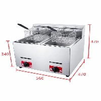 Gas deep fryer 6L+6L 560mm470mm470mm