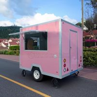 8.5FT Pink Single Window Square Food Trailer