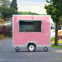 8.5FT Pink Single Window Square Food Trailer - Image 2