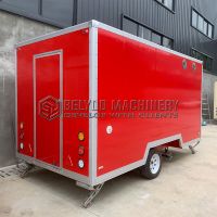 Double Window Red Square Food Trailer | Fast Food Truck for Sale - Image 3