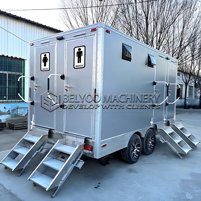Luxury Portable Restroom Trailer with 4 Stations, Ideal for Parties | Available for Sale