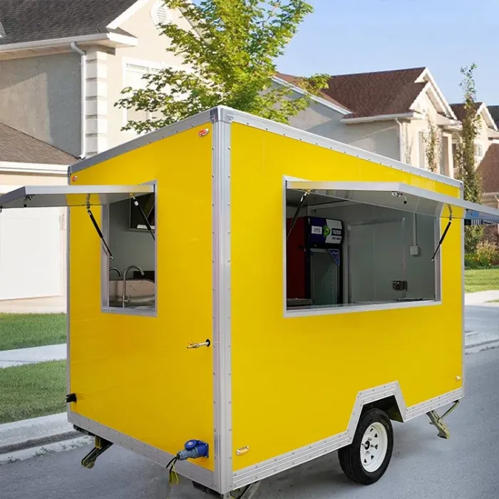 Mobile Food Trailer Custom Stainless Steel – Commercial Concession Truck Container with Professional Kitchen Equipment | Ideal for Fast Food &Hot dog carts - Image 2