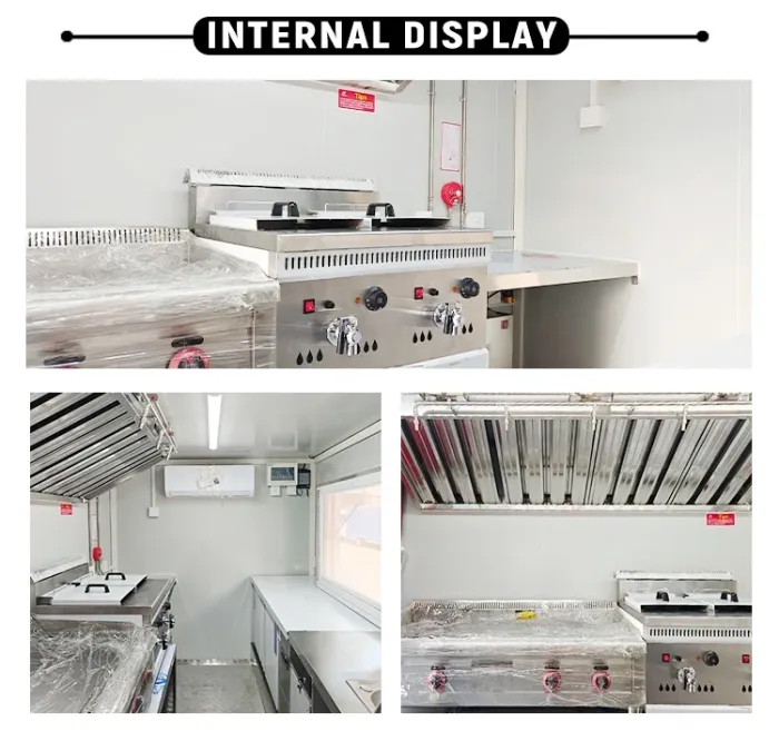 Compact Food Trailer with Mobile Kitchen Hamburger Snack Cart on Wheels Food Truck for Hot Dog Catering and Vending - Image 5