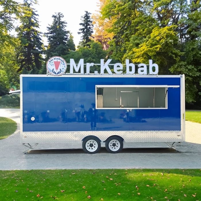 Food Truck Concession Fast Food Trailers Hot Dog Carts Mobile BBQ Food Truck with Full Kitchen Restaurant Trailers Concession Food Concession