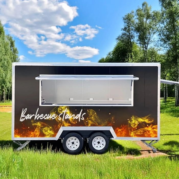 Outdoor Food Truck Trailer – Equipped Kitchen for Fast Food, Coffee, Hot Dog Business & Camp Catering