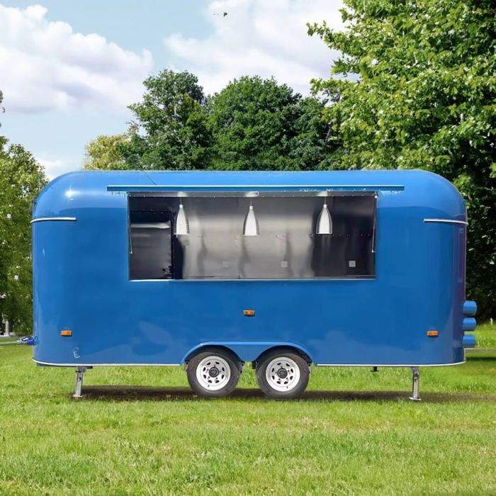 Compact Concession Food Trailer Fully Equipped Food Truck Mobile Kitchen Trailer for Vending – Small Kitchen Equipment for Hot Dog, Coffee Vending & Street Sales