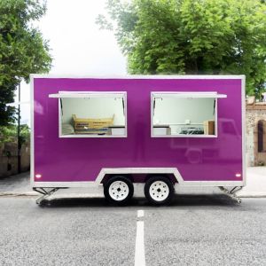 Concession Food Trailer - Food Truck Trailer Mobile Kitchen with Hot D og Cart, Full Cooking Setup & Refrigeration for Street Vending & Business