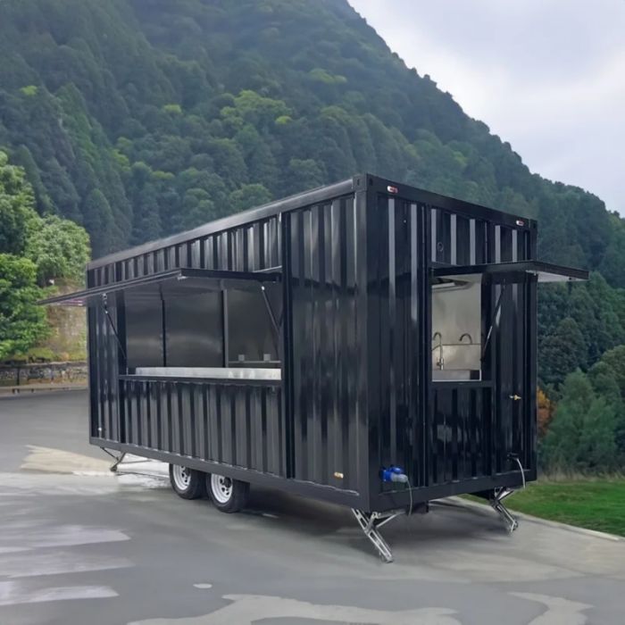 Customizable Food Truck Trailer - Mobile Kitchen with Hot Dog Cart Setup, Refrigeration for Street Vending & Catering Services - Image 3