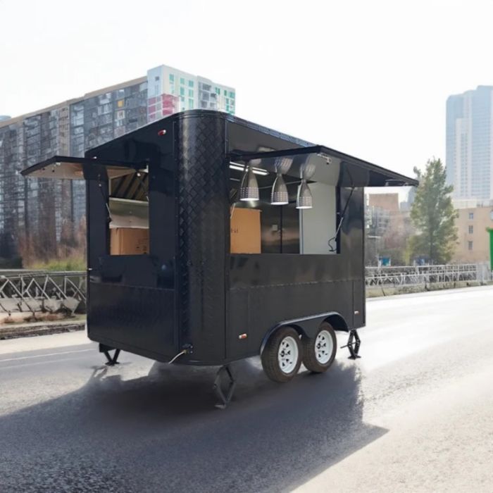 Food Truck Food Truck  Trailer  Outdoor Food Vending Trailer - Fully Equipped Kitchen & Refrigeration for Coffee, Fast Food Business, Camp Catering & Street Sales - Image 3