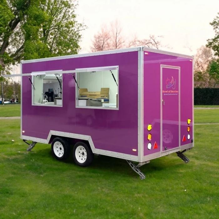 Concession Food Trailer - Food Truck Trailer Mobile Kitchen with Hot D og Cart, Full Cooking Setup & Refrigeration for Street Vending & Business - Image 4
